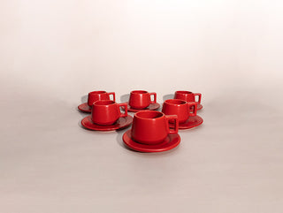 Set Camelia Americano 12 piezas, cerámica hecha a mano por C-RAMIK